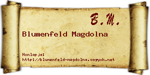 Blumenfeld Magdolna névjegykártya