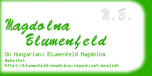 magdolna blumenfeld business card